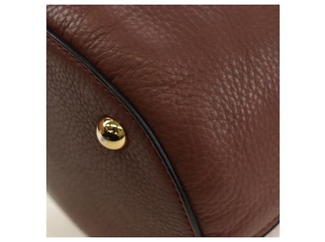 Autre Marque Borsa a mano MARNI Panniers in pelle 2way Beige Gold Auth 178605V - vista 11