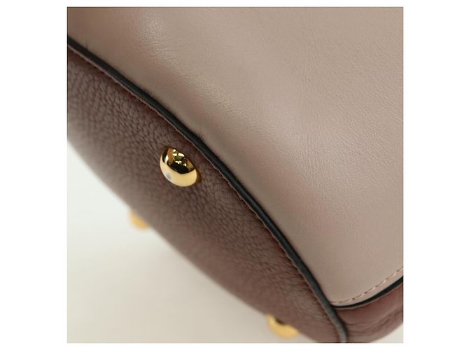 Autre Marque Borsa a mano MARNI Panniers in pelle 2way Beige Gold Auth 178605V - vista 17
