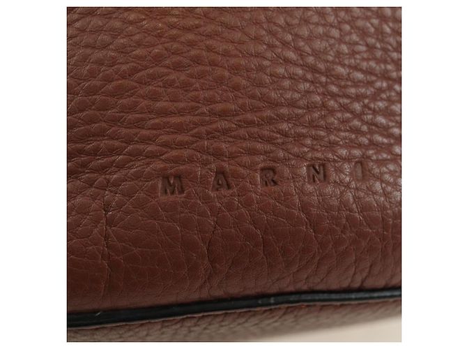 Autre Marque Borsa a mano MARNI Panniers in pelle 2way Beige Gold Auth 178605V - vista 18