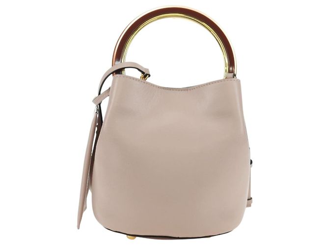 Autre Marque Borsa a mano MARNI Panniers in pelle 2way Beige Gold Auth 178605V - vista 2