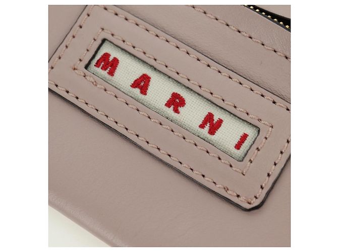 Autre Marque Borsa a mano MARNI Panniers in pelle 2way Beige Gold Auth 178605V - vista 21