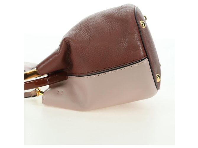 Autre Marque Borsa a mano MARNI Panniers in pelle 2way Beige Gold Auth 178605V - vista 3