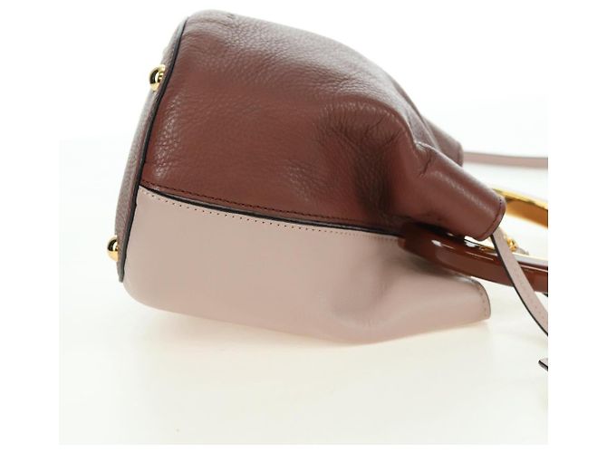 Autre Marque Borsa a mano MARNI Panniers in pelle 2way Beige Gold Auth 178605V - vista 4