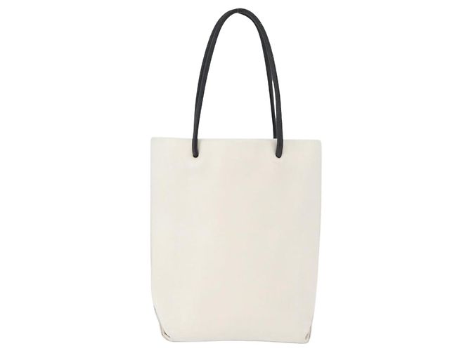 Borsa a Mano CHANEL Essential in Pelle Bianca CC Auth 178954V Bianco - vista 2
