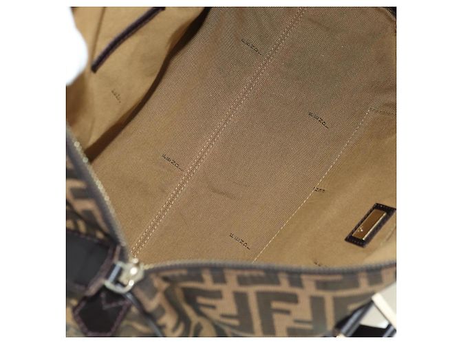 Mini Borsa Boston FENDI in tela Zucca Marrone Nero Autentica am11498SAV - vista 10
