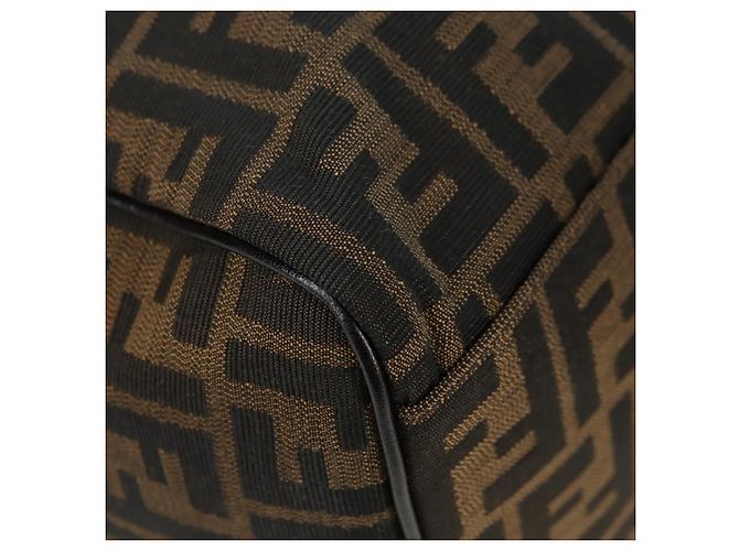 Mini Borsa Boston FENDI in tela Zucca Marrone Nero Autentica am11498SAV - vista 15