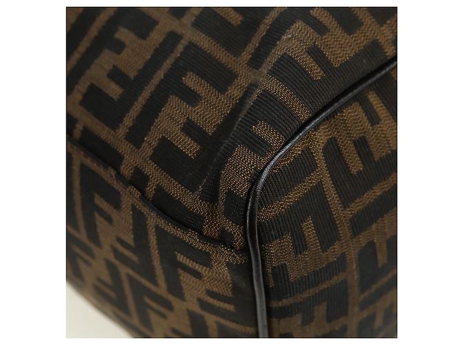 Mini Borsa Boston FENDI in tela Zucca Marrone Nero Autentica am11498SAV - vista 18