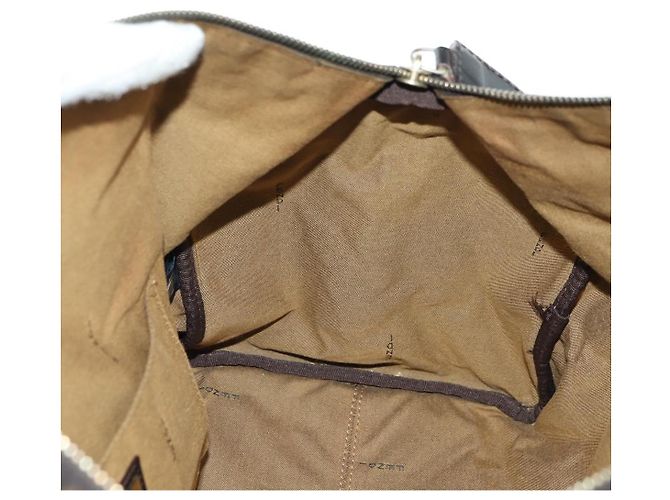 Mini Borsa Boston FENDI in tela Zucca Marrone Nero Autentica am11498SAV - vista 23