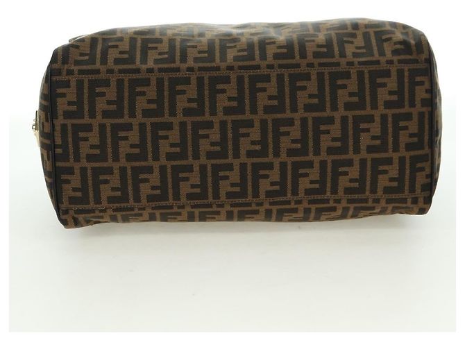 Mini Borsa Boston FENDI in tela Zucca Marrone Nero Autentica am11498SAV - vista 5