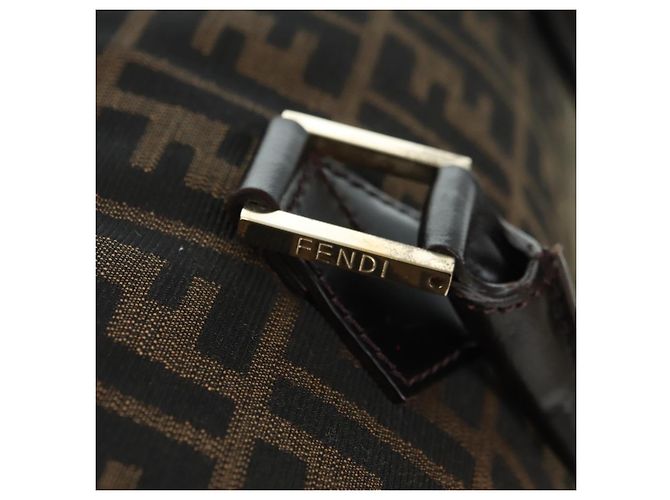 Mini Borsa Boston FENDI in tela Zucca Marrone Nero Autentica am11498SAV - vista 8