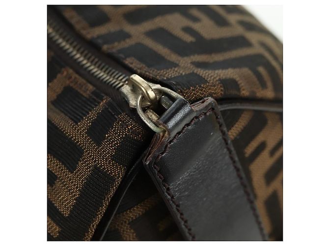 Mini Borsa Boston FENDI in tela Zucca Marrone Nero Autentica am11498SAV - vista 9