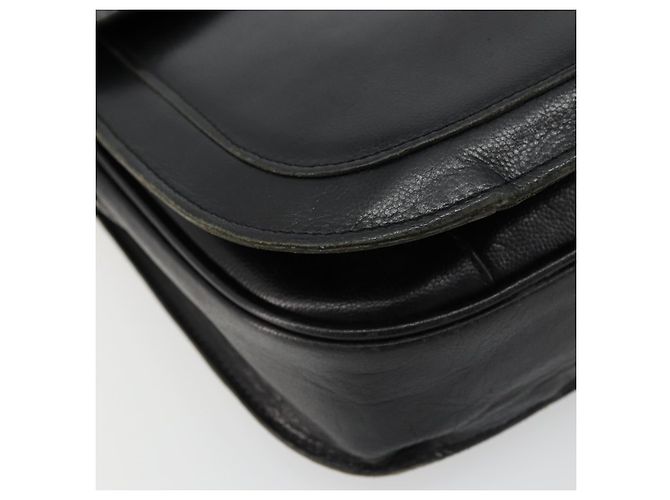 SAINT LAURENT Schultertasche aus Leder Schwarz Gold Auth 177846 - Ansicht 15