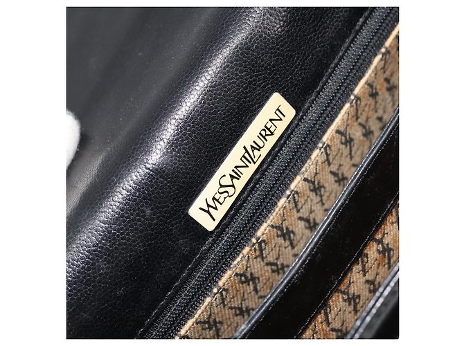 SAINT LAURENT Schultertasche aus Leder Schwarz Gold Auth 177846 - Ansicht 18
