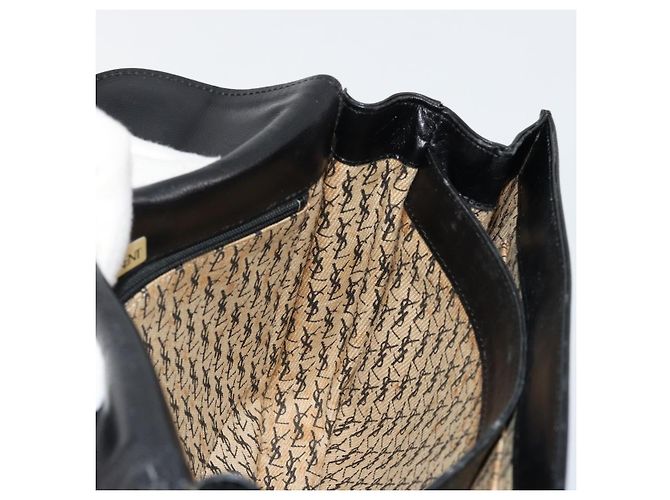 SAINT LAURENT Schultertasche aus Leder Schwarz Gold Auth 177846 - Ansicht 19