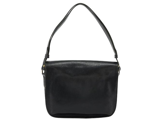 SAINT LAURENT Schultertasche aus Leder Schwarz Gold Auth 177846 - Ansicht 2