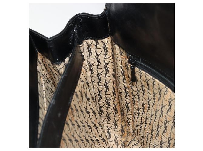 SAINT LAURENT Schultertasche aus Leder Schwarz Gold Auth 177846 - Ansicht 20