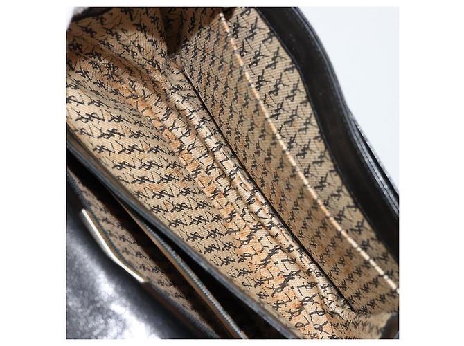 SAINT LAURENT Schultertasche aus Leder Schwarz Gold Auth 177846 - Ansicht 22