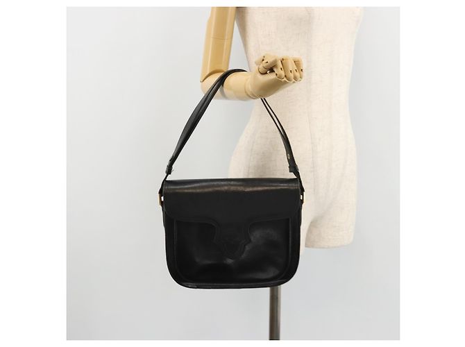 SAINT LAURENT Schultertasche aus Leder Schwarz Gold Auth 177846 - Ansicht 24