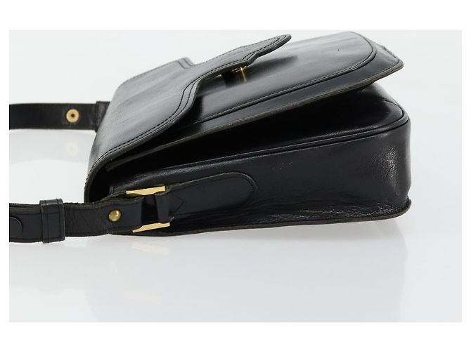 SAINT LAURENT Schultertasche aus Leder Schwarz Gold Auth 177846 - Ansicht 4