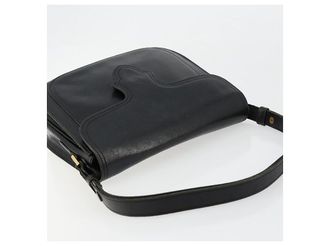 SAINT LAURENT Schultertasche aus Leder Schwarz Gold Auth 177846 - Ansicht 6