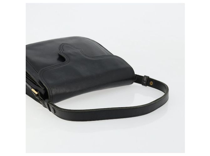 SAINT LAURENT Schultertasche aus Leder Schwarz Gold Auth 177846 - Ansicht 7