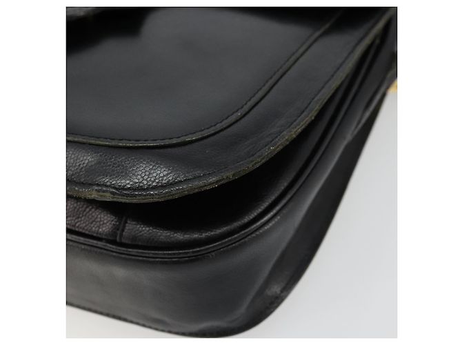 SAINT LAURENT Schultertasche aus Leder Schwarz Gold Auth 177846 - Ansicht 8