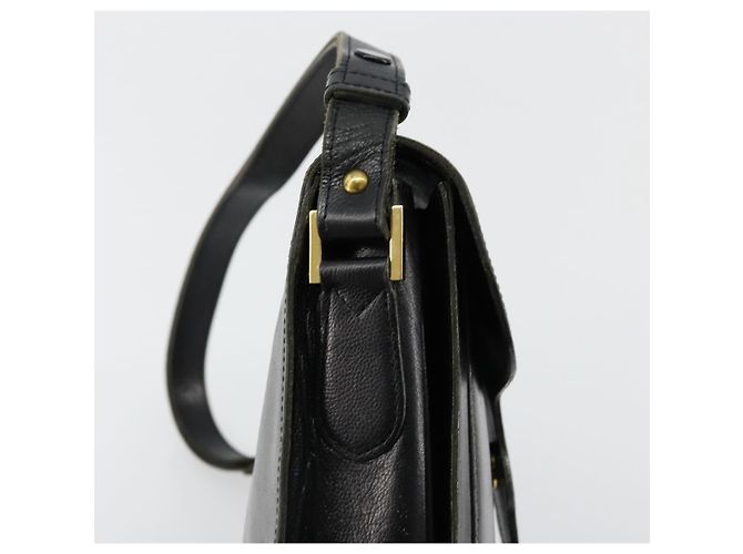 SAINT LAURENT Schultertasche aus Leder Schwarz Gold Auth 177846 - Ansicht 9