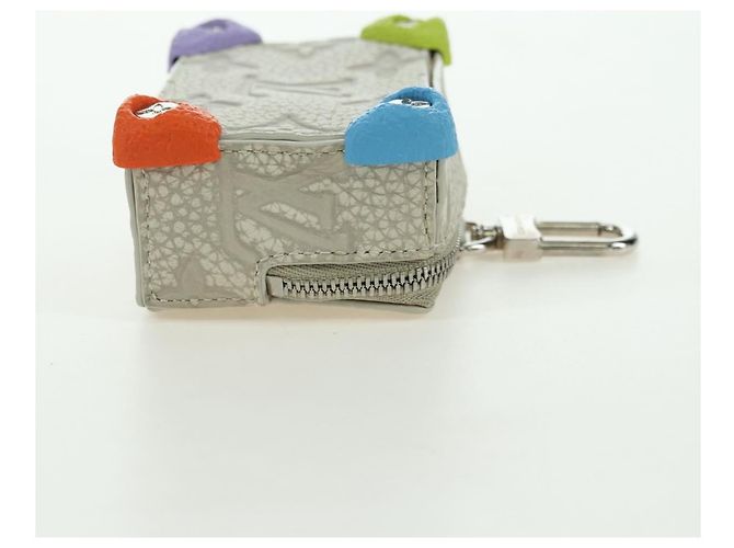LOUIS VUITTON Taurillon Clemence Climbing Pouch Gray MP3383 LV Auth 177975M Marrone - vista 4