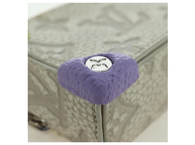 LOUIS VUITTON Taurillon Clemence Climbing Pouch Gray MP3383 LV Auth 177975M Marrone - vista 8