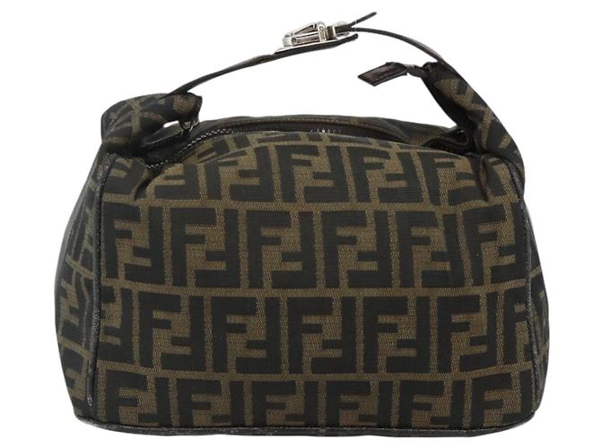 Bolsa de Mão FENDI Zucca Canvas Marrom Preto Auth bs35005 - vista 13