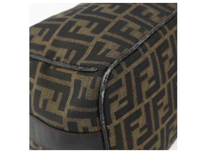 Bolsa de Mão FENDI Zucca Canvas Marrom Preto Auth bs35005 - vista 14