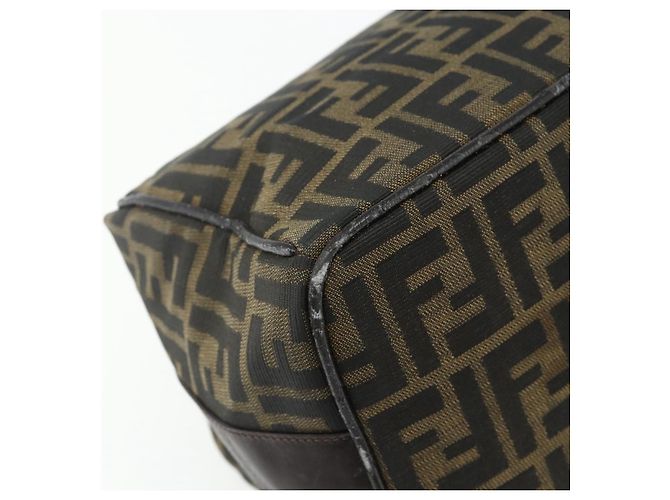 Bolsa de Mão FENDI Zucca Canvas Marrom Preto Auth bs35005 - vista 16