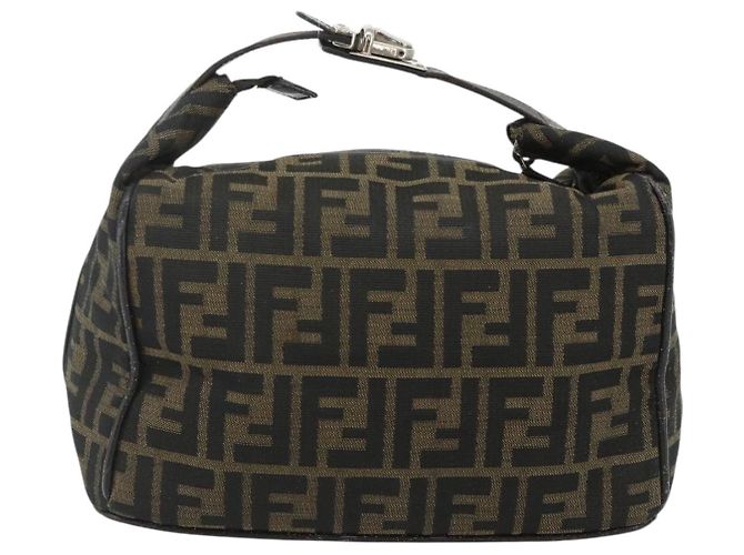Bolsa de Mão FENDI Zucca Canvas Marrom Preto Auth bs35005 - vista 2