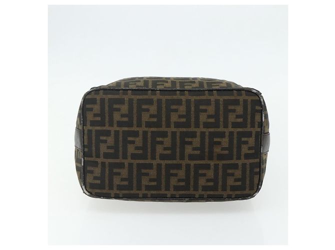 Bolsa de Mão FENDI Zucca Canvas Marrom Preto Auth bs35005 - vista 5