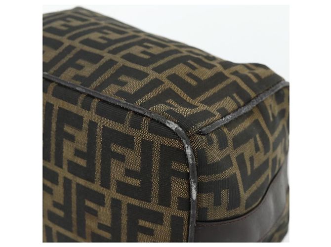 Bolsa de Mão FENDI Zucca Canvas Marrom Preto Auth bs35005 - vista 8