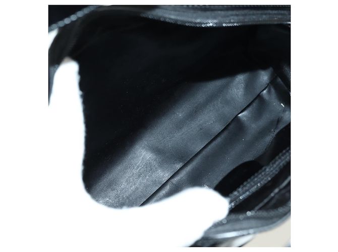 Borsa GUCCI in pelle vernice 2way Nero Argento Auth 176640 - vista 11