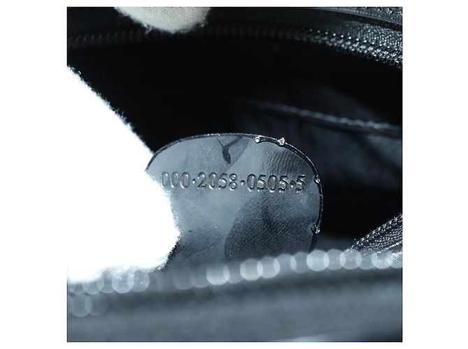 Borsa GUCCI in pelle vernice 2way Nero Argento Auth 176640 - vista 12
