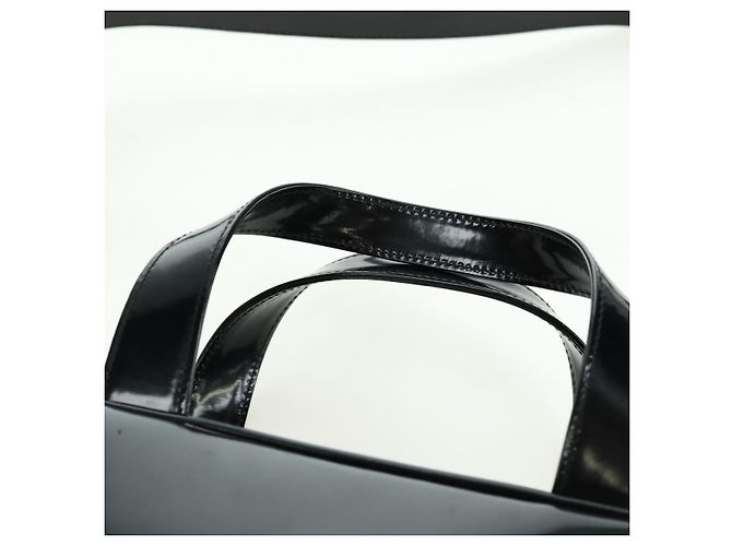 Borsa GUCCI in pelle vernice 2way Nero Argento Auth 176640 - vista 14