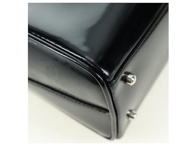 Borsa GUCCI in pelle vernice 2way Nero Argento Auth 176640 - vista 18