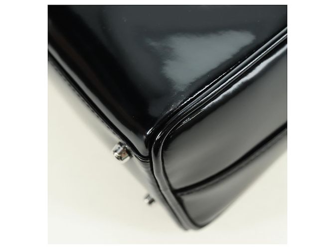 Borsa GUCCI in pelle vernice 2way Nero Argento Auth 176640 - vista 19