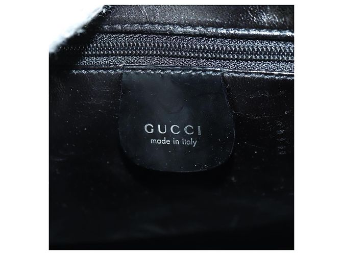 Borsa GUCCI in pelle vernice 2way Nero Argento Auth 176640 - vista 20