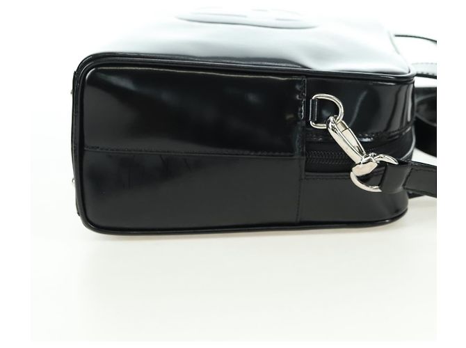 Borsa GUCCI in pelle vernice 2way Nero Argento Auth 176640 - vista 4