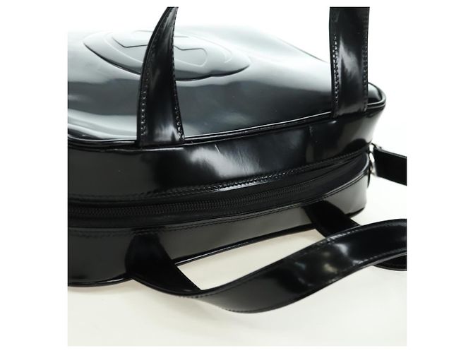 Borsa GUCCI in pelle vernice 2way Nero Argento Auth 176640 - vista 6