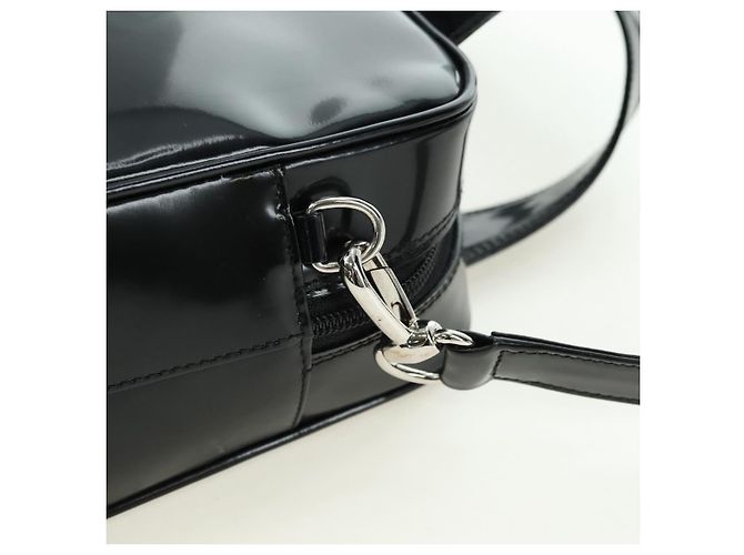 Borsa GUCCI in pelle vernice 2way Nero Argento Auth 176640 - vista 9