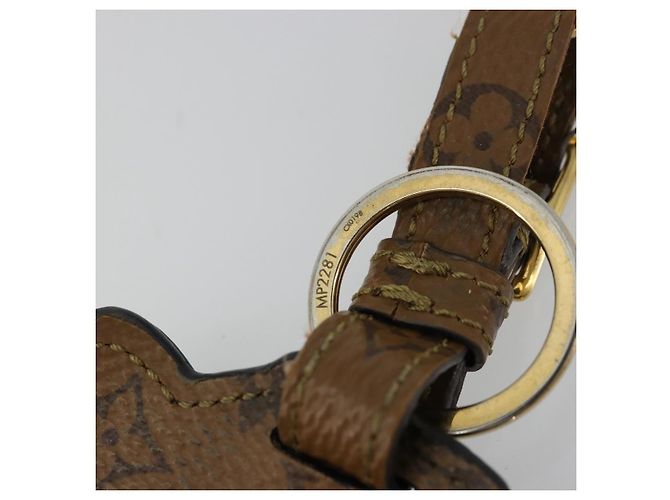 LOUIS VUITTON Catgram Porte Cles Porto Address Charm Black MP2281 Auth 178090A Nero - vista 11