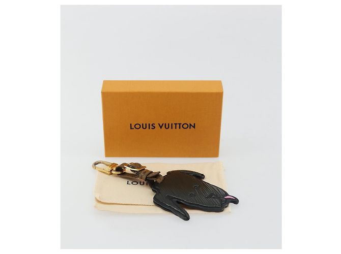 LOUIS VUITTON Catgram Porte Cles Porto Address Charm Black MP2281 Auth 178090A Nero - vista 12