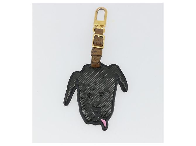 LOUIS VUITTON Catgram Porte Cles Porto Address Charm Black MP2281 Auth 178090A Nero - vista 13