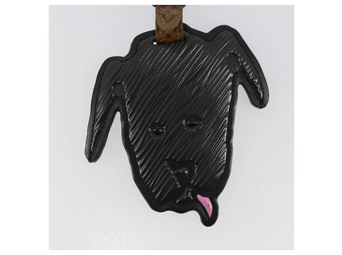 LOUIS VUITTON Catgram Porte Cles Porto Address Charm Black MP2281 Auth 178090A Nero - vista 4