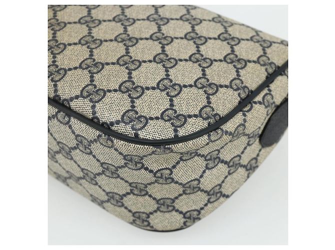 Bolsa de Ombro GUCCI GG Supreme Sherry Line PVC Azul Marinho Ouro 89 02 032 Auth 177813 Dourado - vista 15
