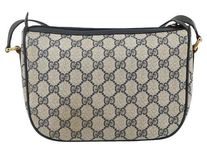 Bolsa de Ombro GUCCI GG Supreme Sherry Line PVC Azul Marinho Ouro 89 02 032 Auth 177813 Dourado - vista 2